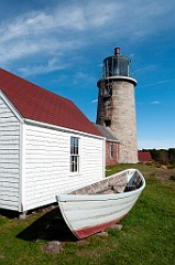 Artists Put Row Boat by Monhegan Island Light in Maine
